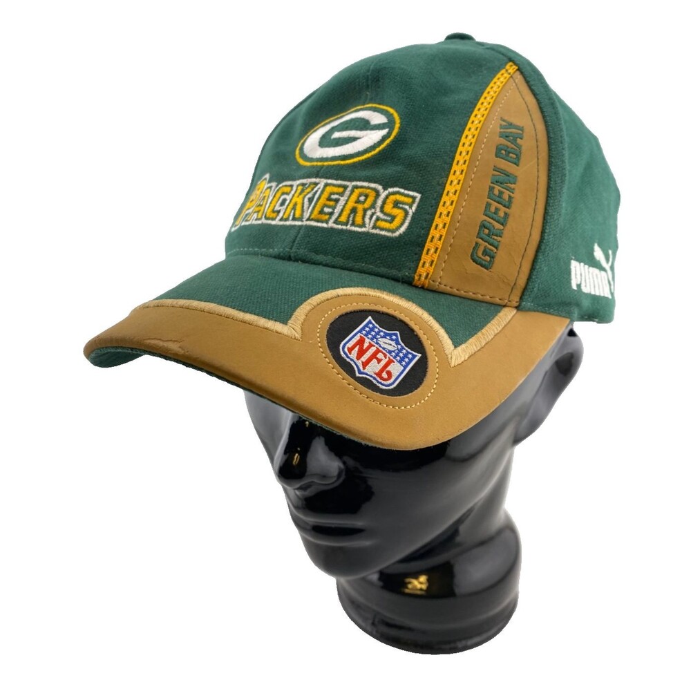 Vintage PUMA Green Bay Packers Pro Line Strapback Hat Cap 90s NFL Cheesehead WI
